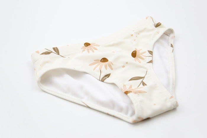 Close-up of coconut print quick-dry fabric – Viola swim bottom