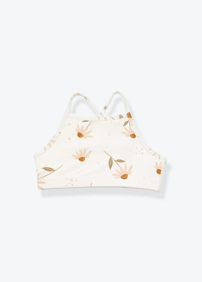 Girls swim top Viola coconut print – front view