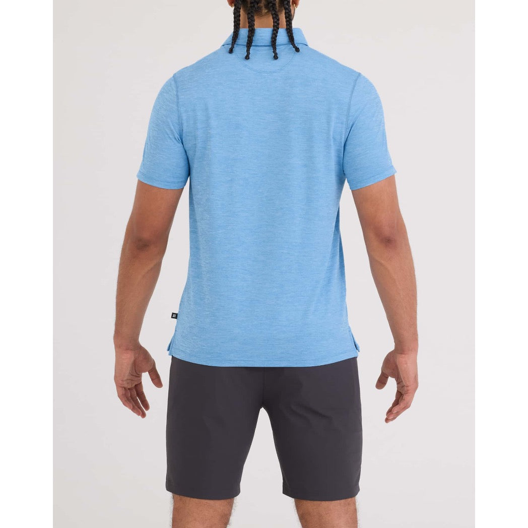 SAXX - ALL DAY COOLING POLO | Tranquil Blue Heather