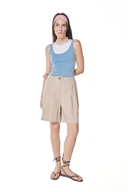 Tailored pleated bermuda shorts wholesale