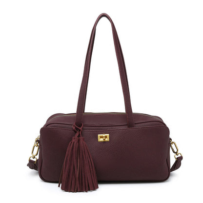 Tassel accent bowling shoulder bag wholesale
