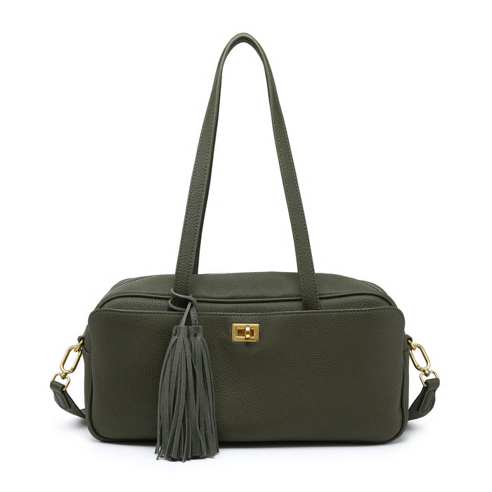 Tassel accent bowling shoulder bag wholesale