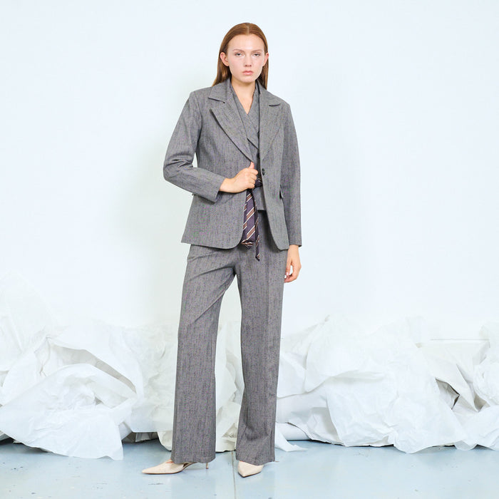 Textured sculpted blazer with statement lapels wholesale