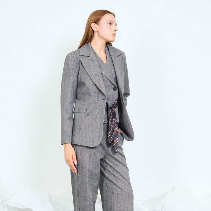 Textured sculpted blazer with statement lapels wholesale