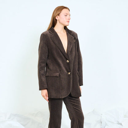 Textured single-breasted blazer with flap pockets wholesale