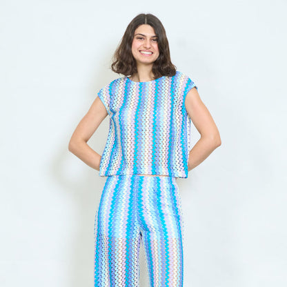 Textured striped sleeveless knitted blouse wholesale