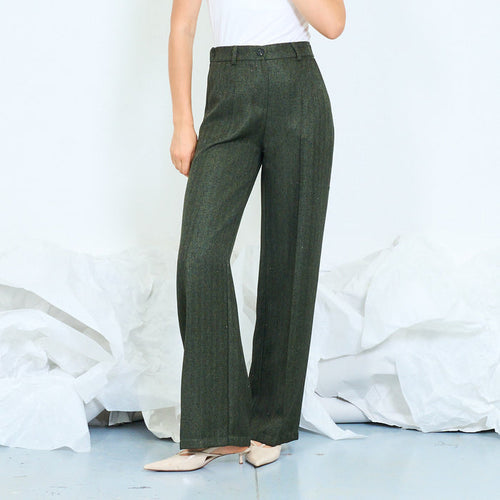 Textured wide-leg tailored trousers with elasticated waistband wholesale