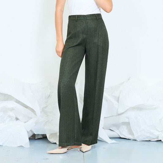 Textured wide-leg tailored trousers with elasticated waistband wholesale