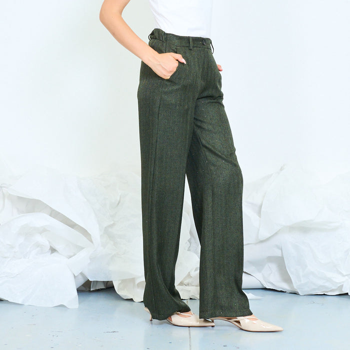 Textured wide-leg tailored trousers with elasticated waistband wholesale