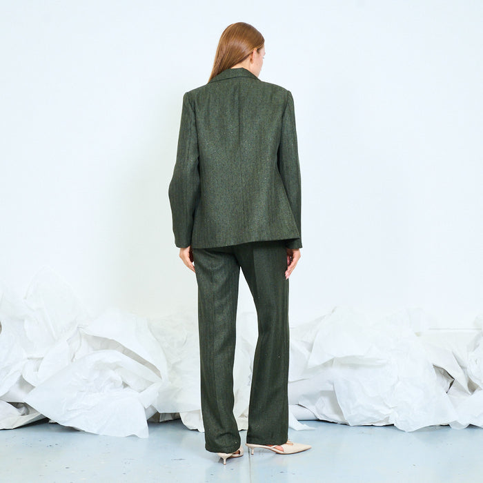 Textured wide-leg tailored trousers with elasticated waistband wholesale
