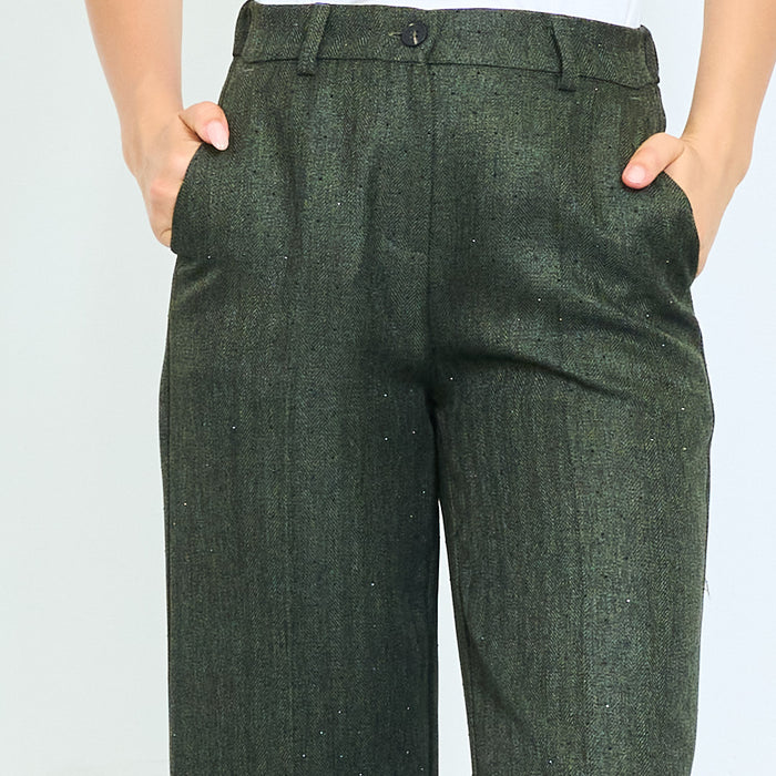 Textured wide-leg tailored trousers with elasticated waistband wholesale