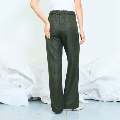 Textured wide-leg tailored trousers with elasticated waistband wholesale