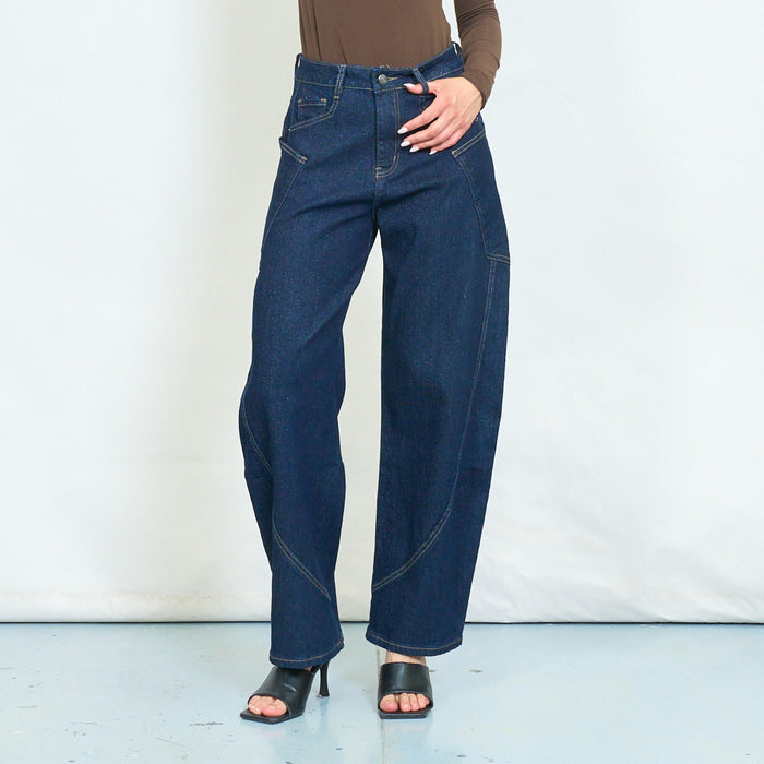 Utility panel barrel leg jeans wholesale