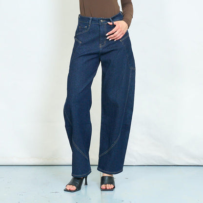 Utility panel barrel leg jeans wholesale