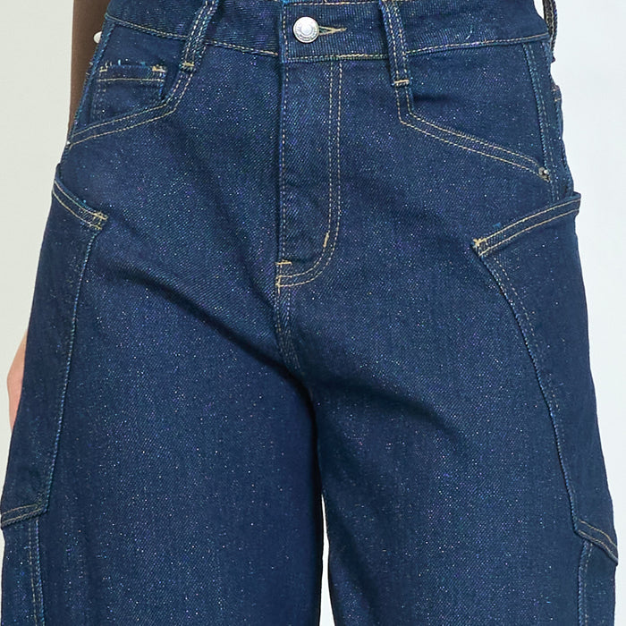 Utility panel barrel leg jeans wholesale