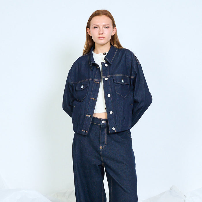 Utility pocket denim jacket wholesale