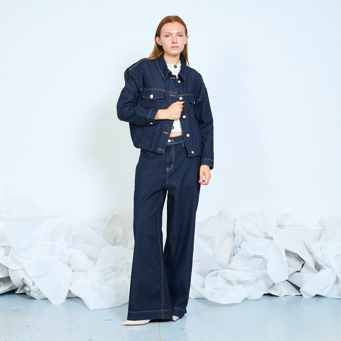 Utility pocket denim jacket wholesale