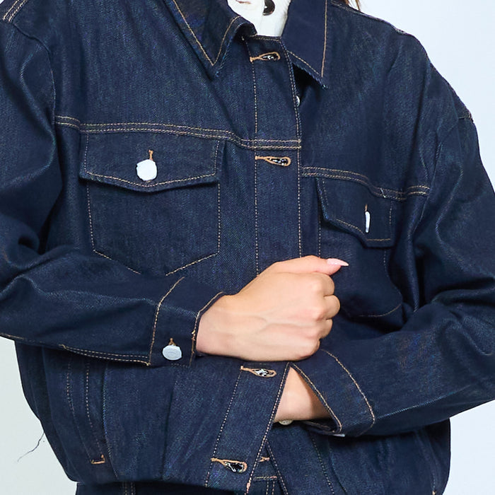 Utility pocket denim jacket wholesale