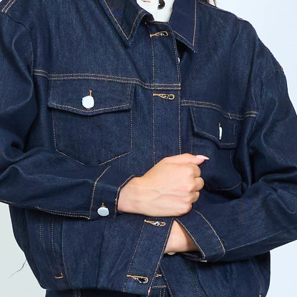Utility pocket denim jacket wholesale