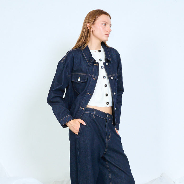 Utility pocket denim jacket wholesale