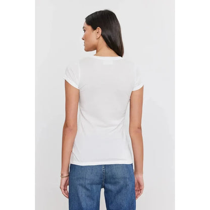 Velvet by Graham & Spencer Jemma Gauzy Whisper Fitted Tee in White
