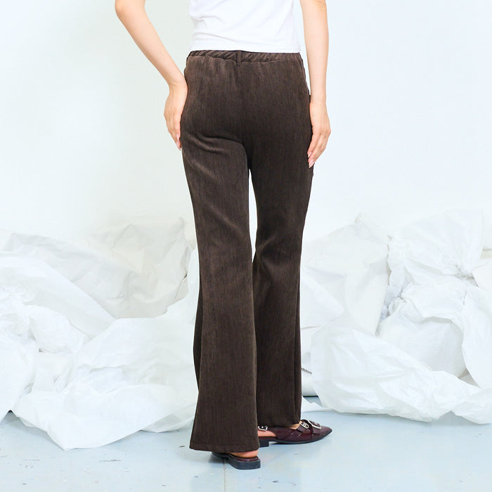 Velvet high-waist flared trousers wholesale
