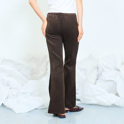 Velvet high-waist flared trousers wholesale