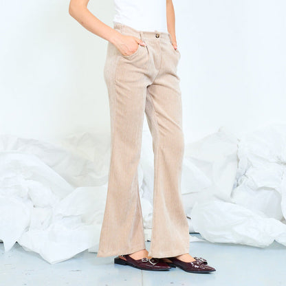 Velvet high-waist flared trousers wholesale