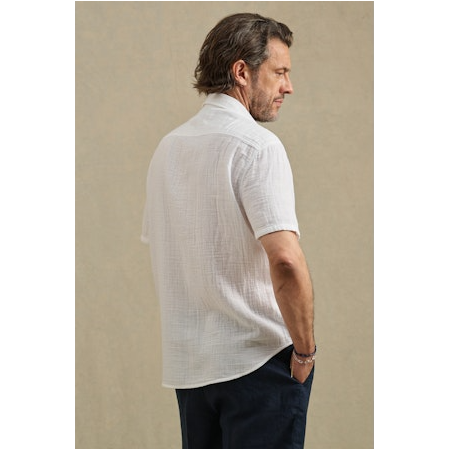 Velvetmen Troy Linen Shirt in White