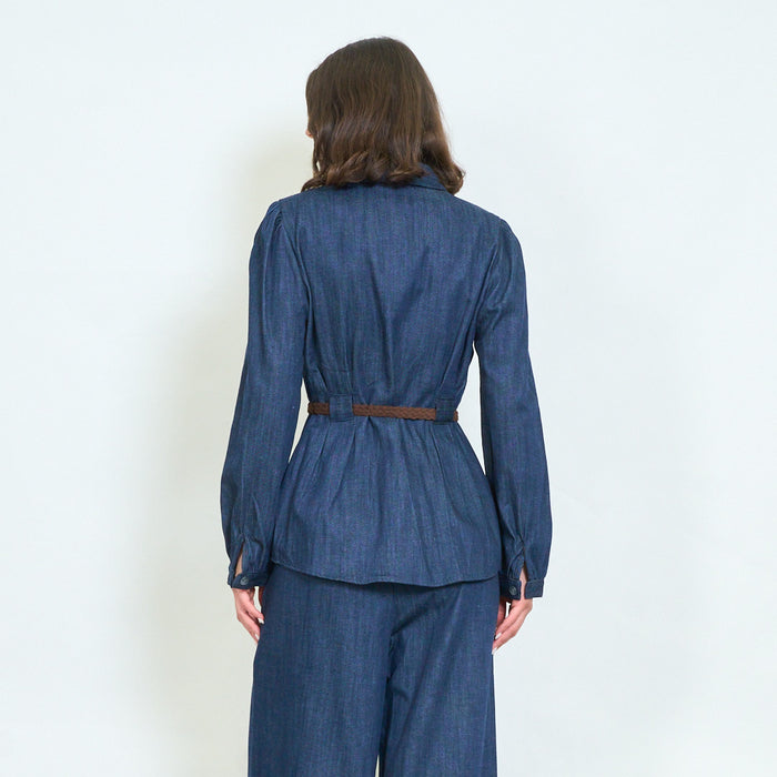 Waist cinched belted blouse wholesale