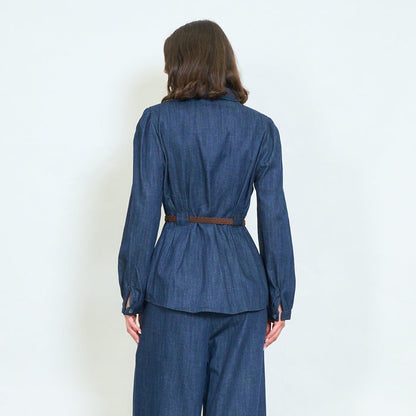 Waist cinched belted blouse wholesale