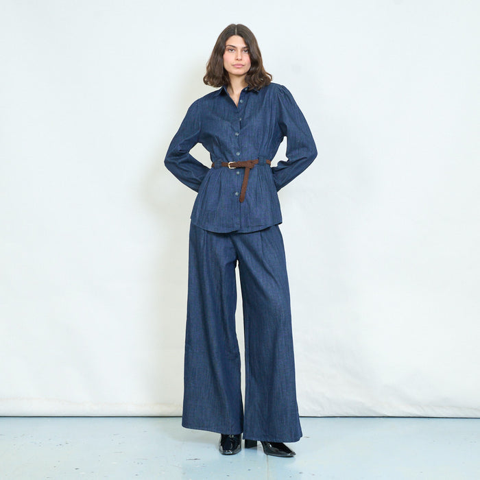 Waist cinched belted blouse wholesale