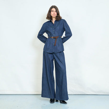Waist cinched belted blouse wholesale
