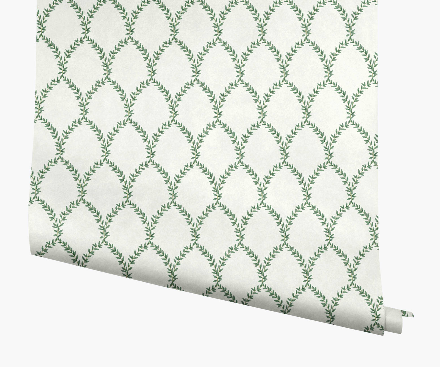 Laurel Wallpaper - Green & White