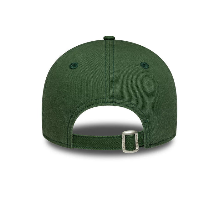 Pictured is this Womens New Era Café Slogan 9TWENTY cap in dark green. 4