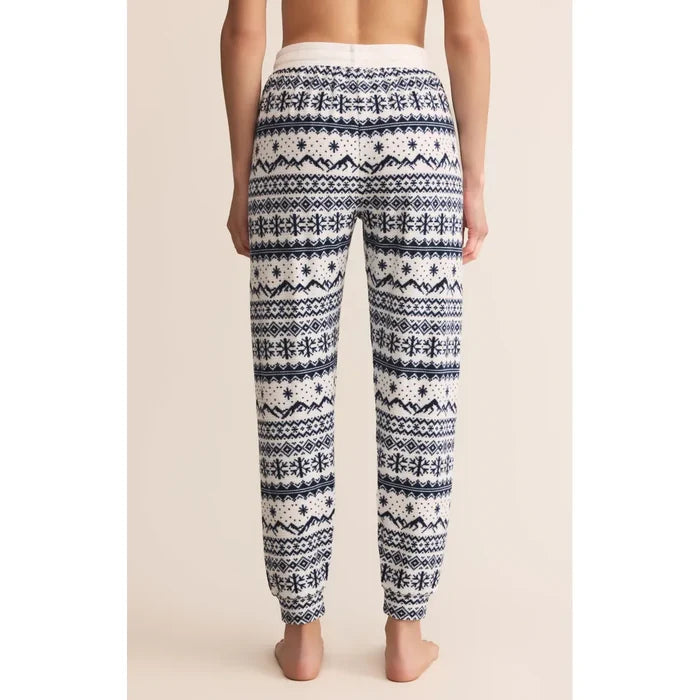 Z Supply Twilight Fairisle Jogger in Vanilla Ice